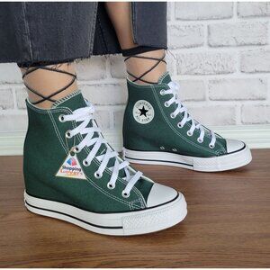 Rare Converse Chuck Taylor  Wedge Platform Hi Sz 7.5 Women's Shoes Green A14262C